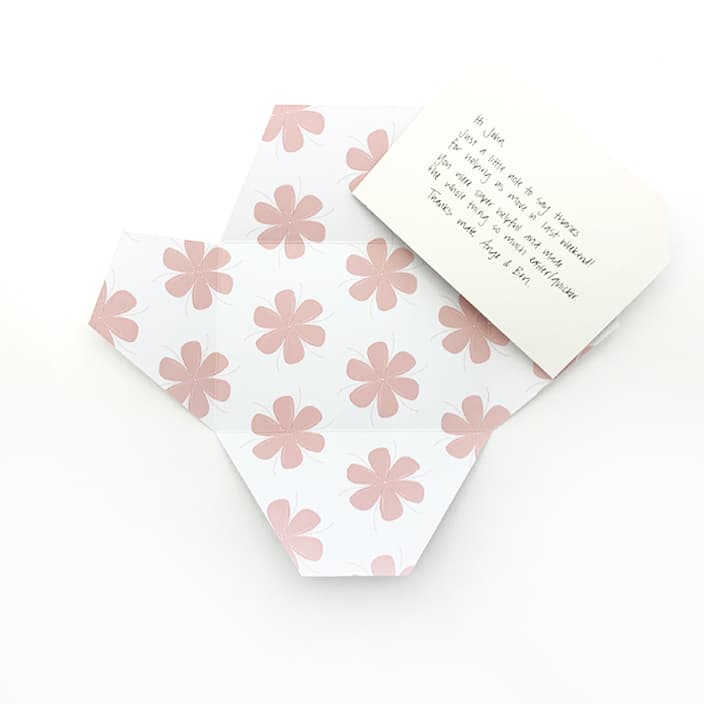 Signature Thankly Card with the Pink Flowers envelope.